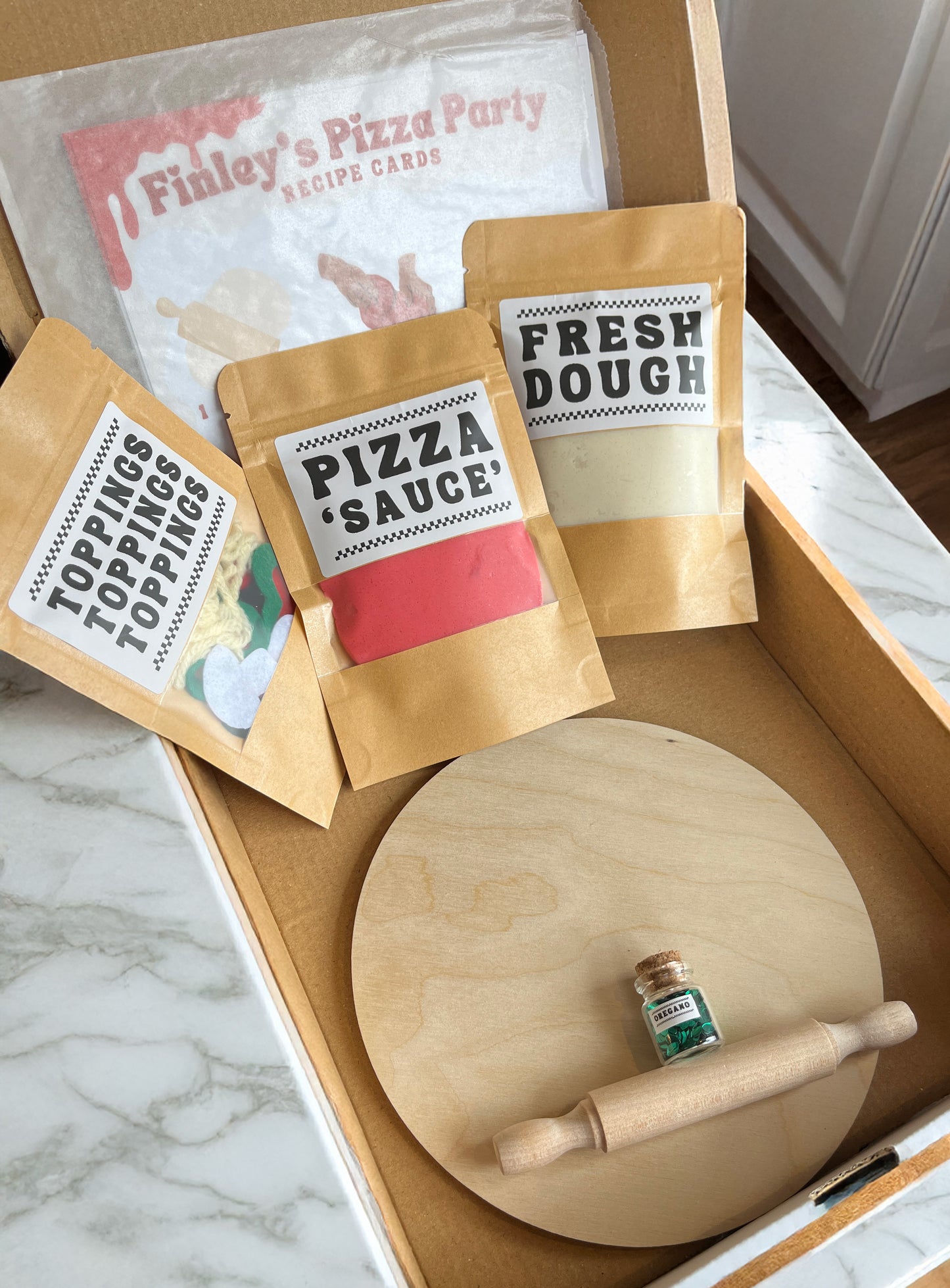 Finley’s Pizza Party Play Dough Kit – Handmade Sensory Play for Little Chefs