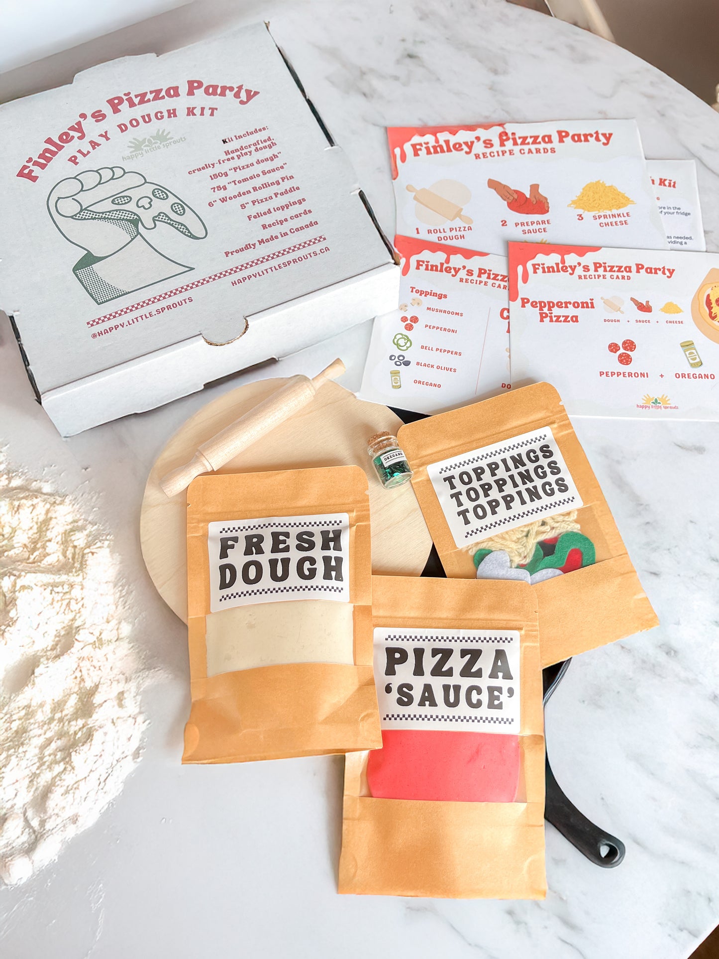 Finley’s Pizza Party Play Dough Kit – Handmade Sensory Play for Little Chefs
