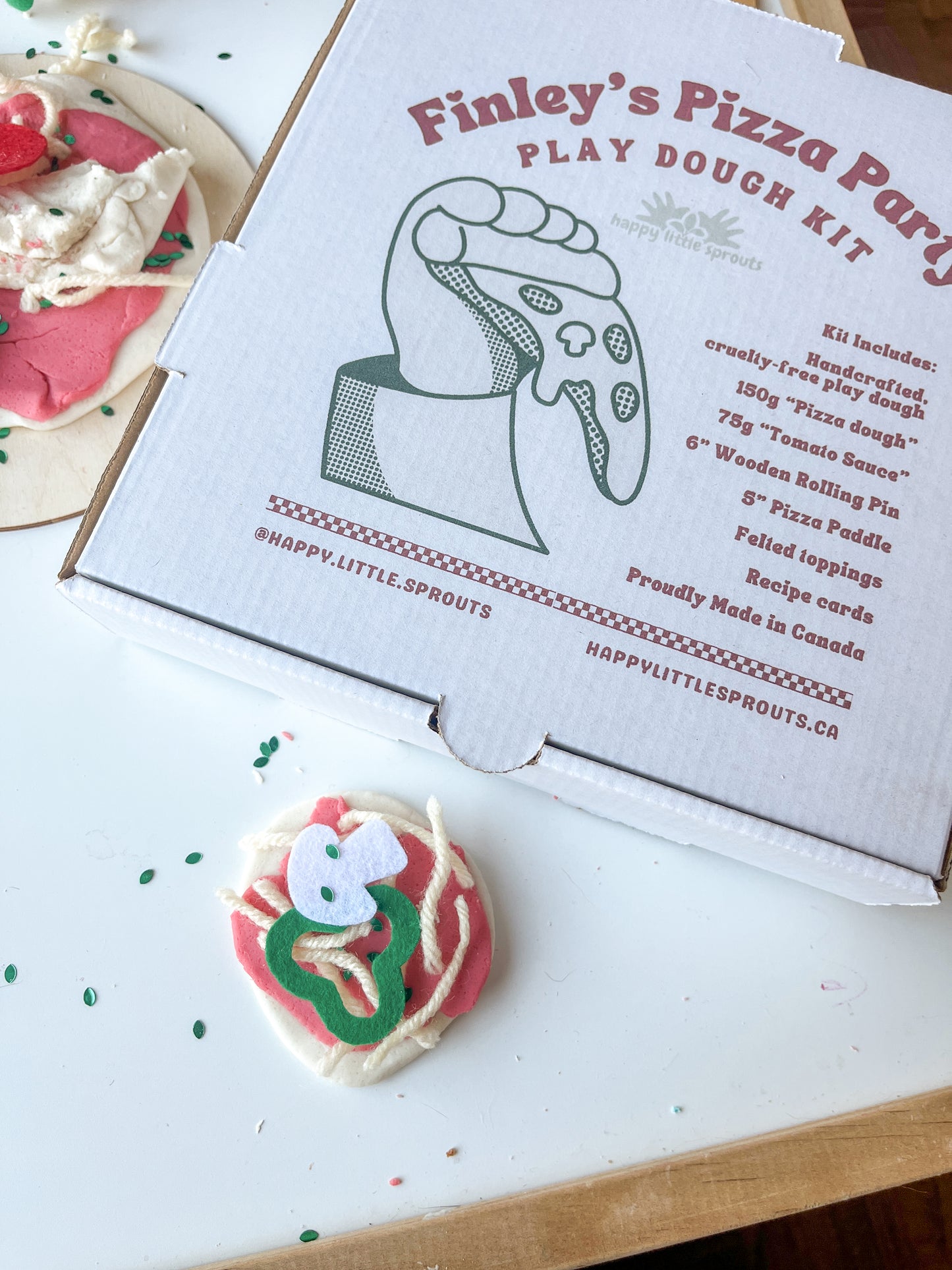 Finley’s Pizza Party Play Dough Kit – Handmade Sensory Play for Little Chefs