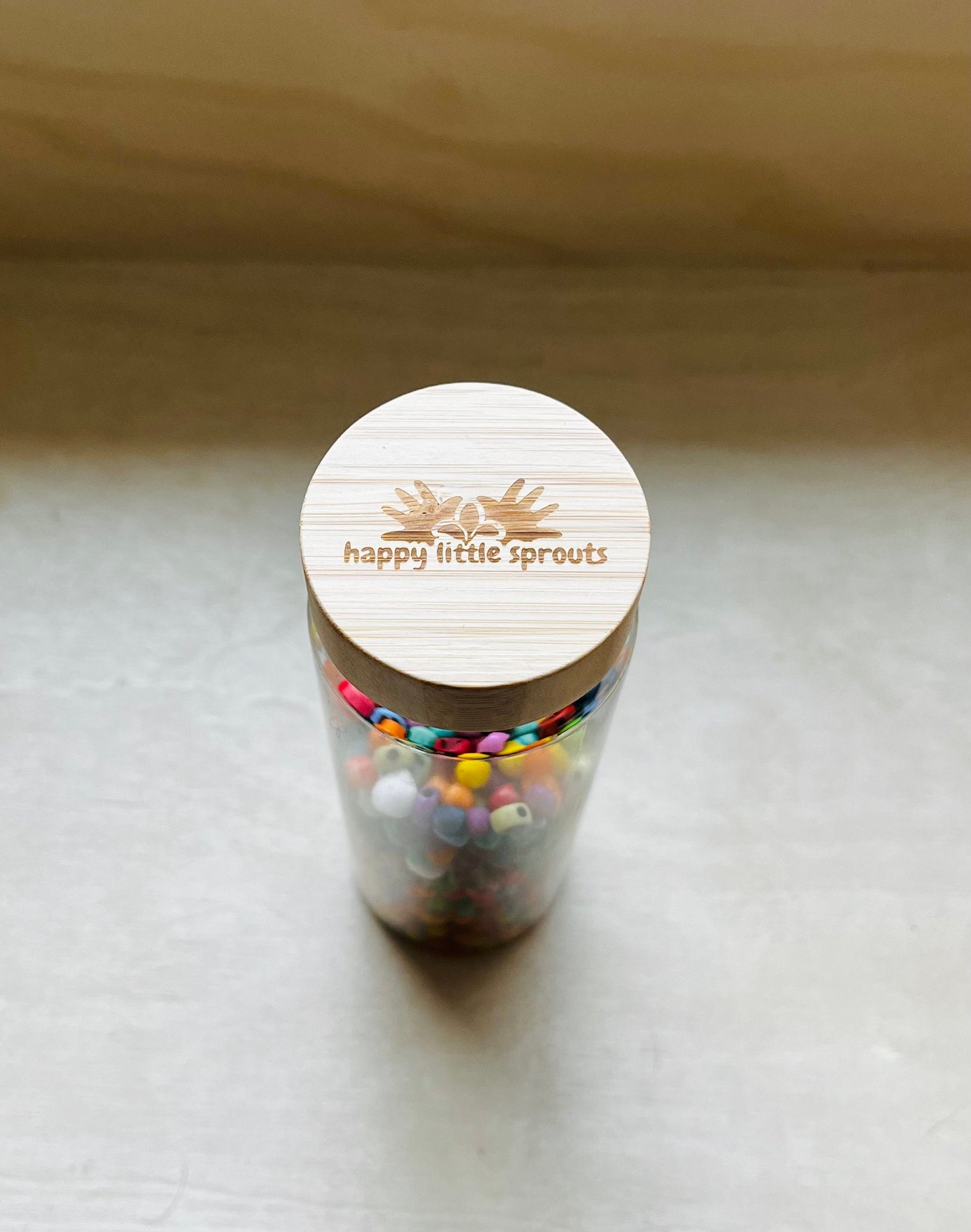 Rainbow Sensory Shaker Bottle | Montessori fidget Bamboo Bottle