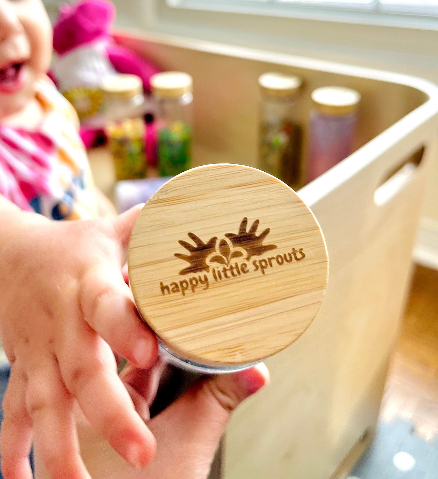 Starry Night Sensory Shaker – Calming Glitter Bottle for Kids | Montessori-Inspired Fidget Toy with Bamboo Lid