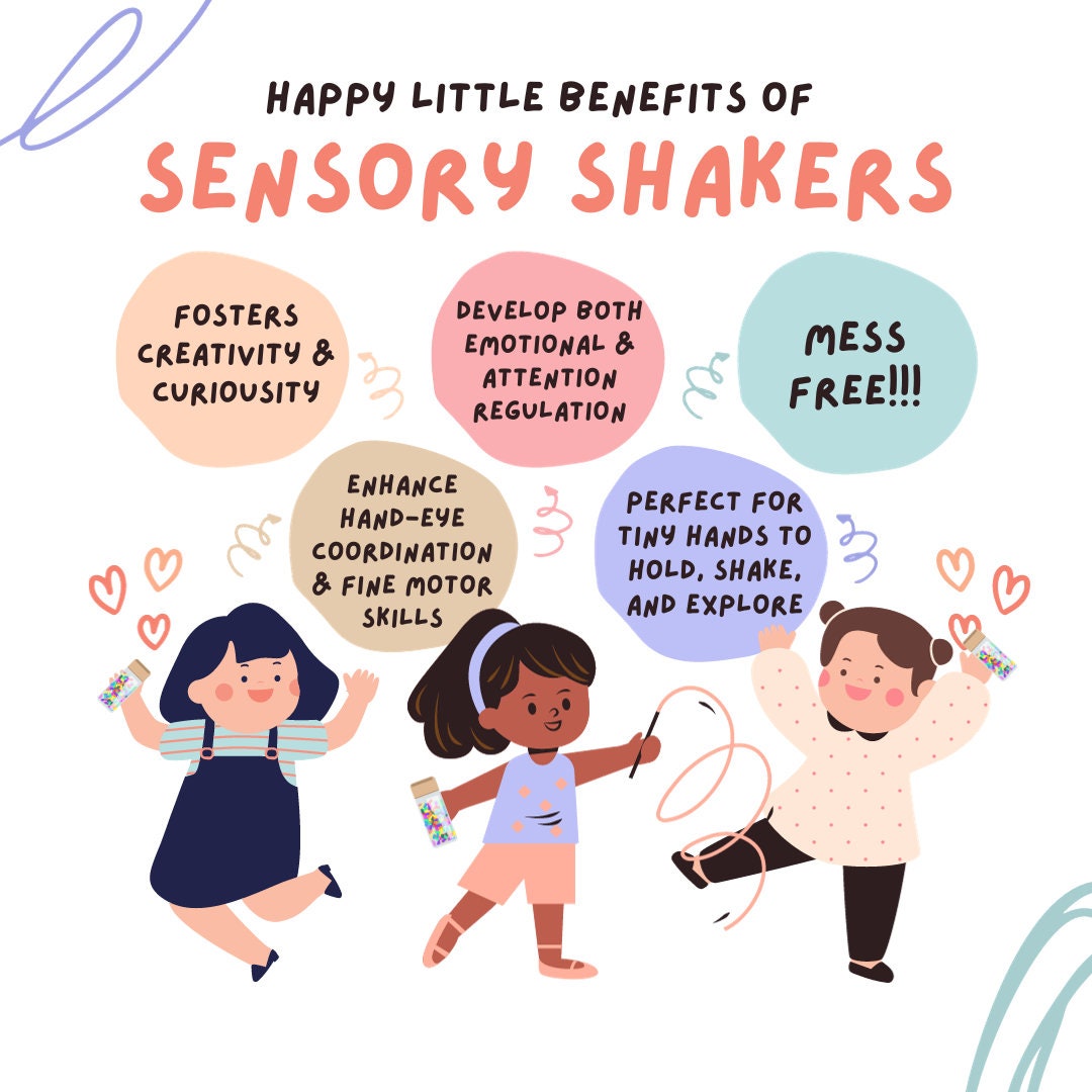 Rainbow Sensory Shaker Bottle | Montessori fidget Bamboo Bottle