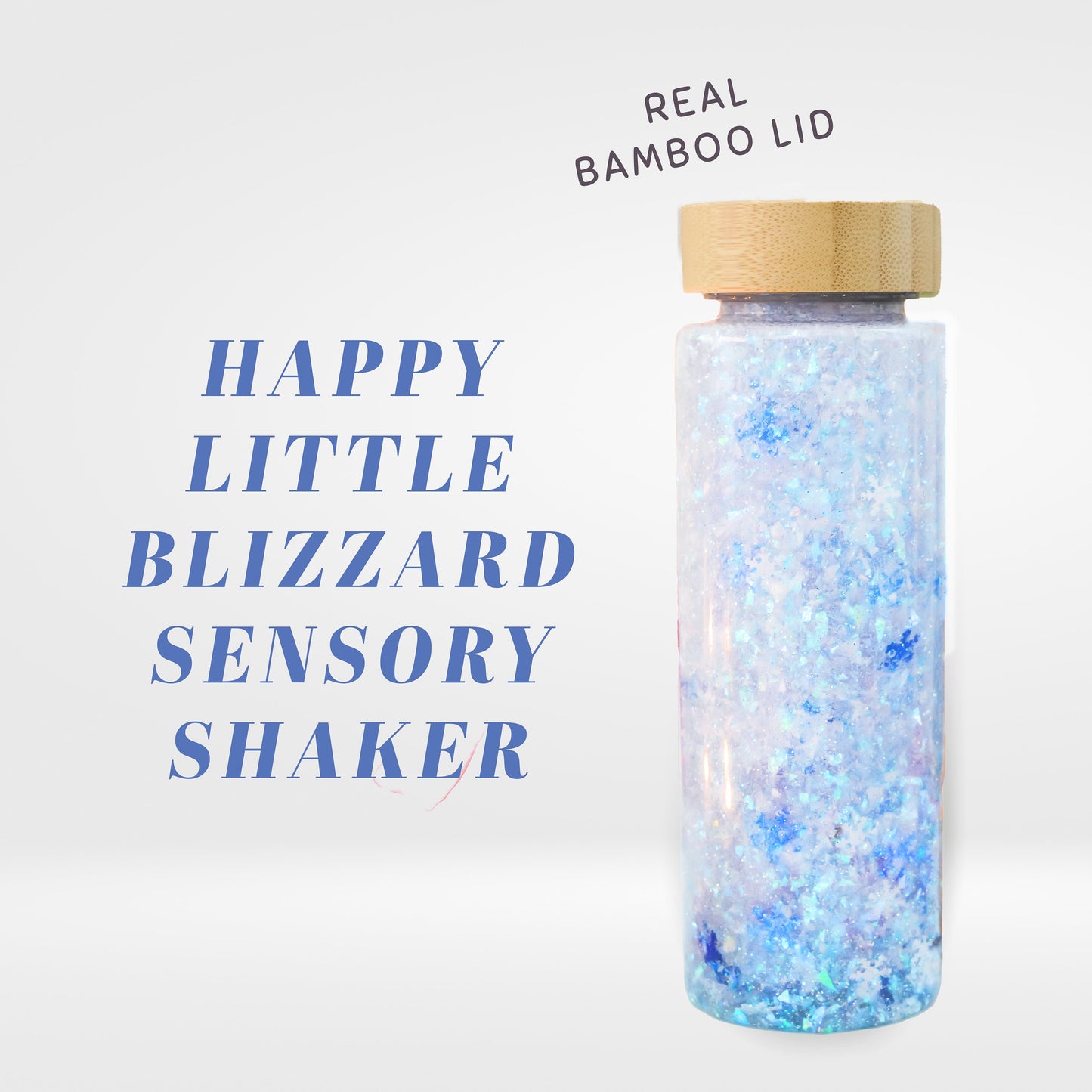 Blizzard Sensory Shaker calm down | Montessori fidget Bamboo Bottle