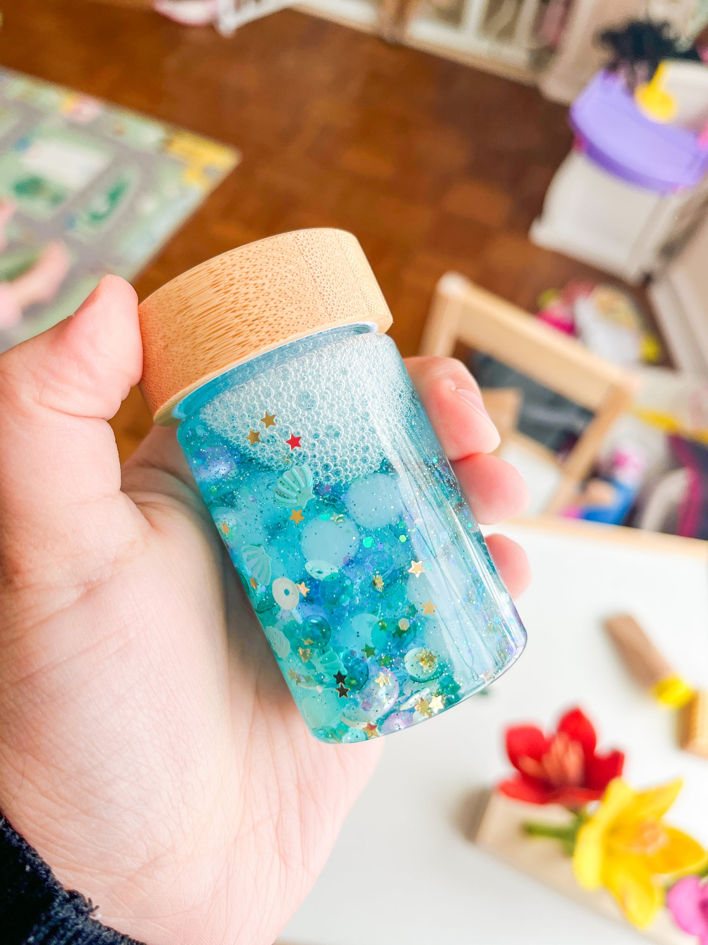 🧜‍♀️ Mermaid Sensory Shaker – Sparkly Ocean Sensory Bottle for Kids