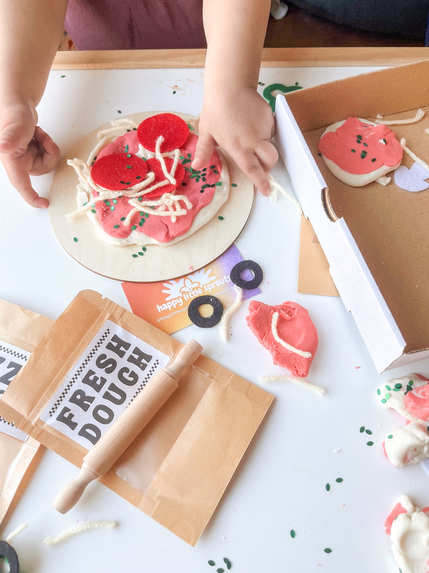 Finley’s Pizza Party Play Dough Kit – Handmade Sensory Play for Little Chefs